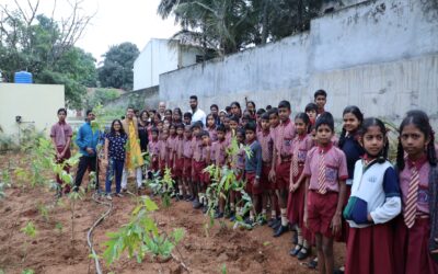 Inchara organized a Tree Plantation Drive in Bommasandra Govt Higher Primary School Ground
